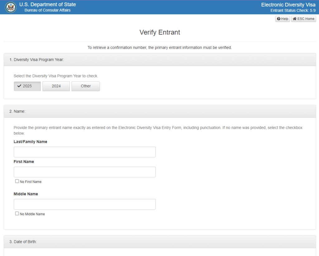 récupérer son numéro de confirmation DV Lottery 2025