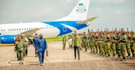 Le vice-premier ministre Ministre de la Défense en Mission d’Itinance à Mbandaka