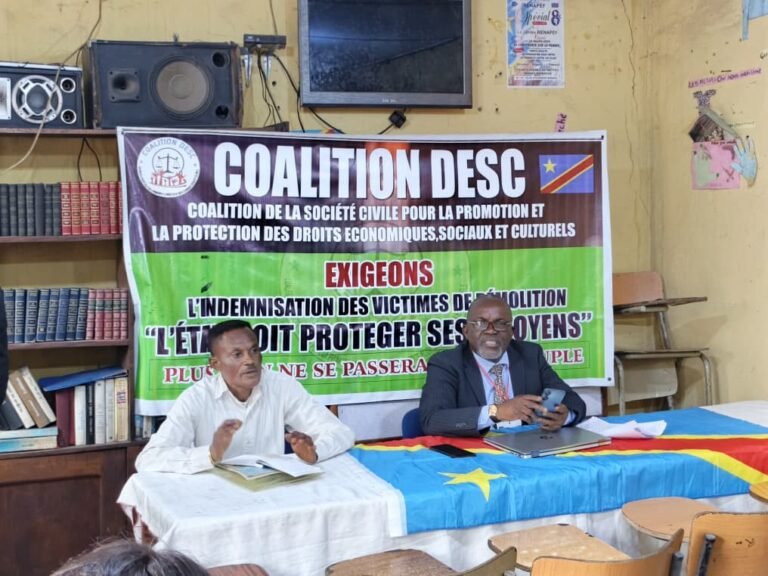 La Coalition DESC contre les violations des droits des citoyens lors des démolitions à Kinshasa